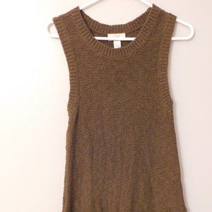 Army Green Knitted Long Tank